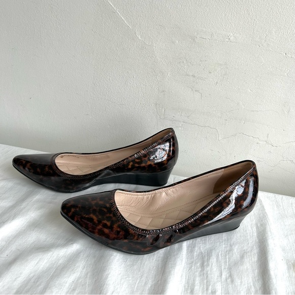 Cole Haan Tali Luxe Tortoise Patent leather Stacked Wedge Shoes - Picture 3 of 14